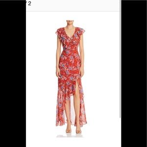 WAYF Floral Red Dress